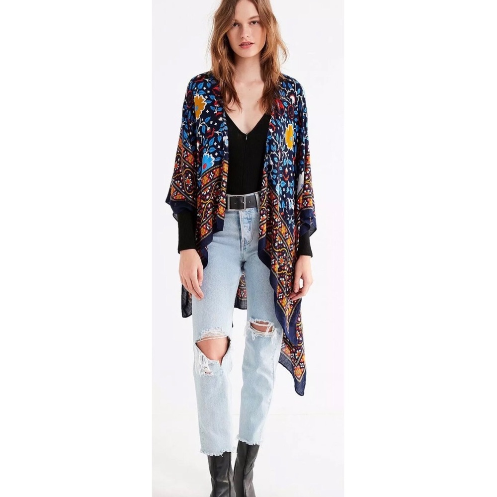 New Free People Magic Dance Border Print Kimono - Picture 6 of 8